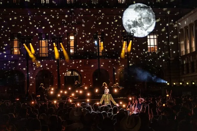 Kelsea Ballerini performs at the CMT Awards concert in front of the University of Texas Tower on Wednesday, April 3, 2024.