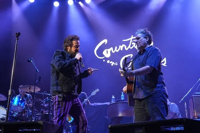 Adam Duritz and David Immerglück of Counting Crows perform ahead of Santana at the Moody Center on Sunday, Aug. 18, 2024 in Austin.