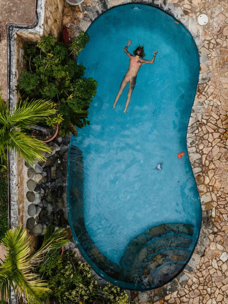 Floating in a pool