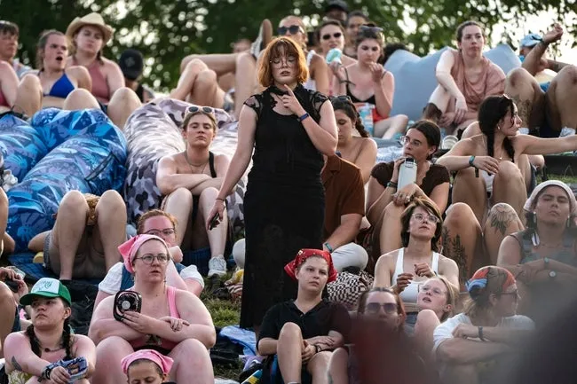 Fans listen as Ethel Cain performs during Hinterland Music Festival on Sunday, Aug. 4, 2024 in St. Charles.