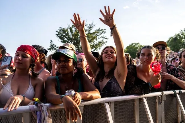Fans listen as Ethel Cain performs during Hinterland Music Festival on Sunday, Aug. 4, 2024 in St. Charles.
