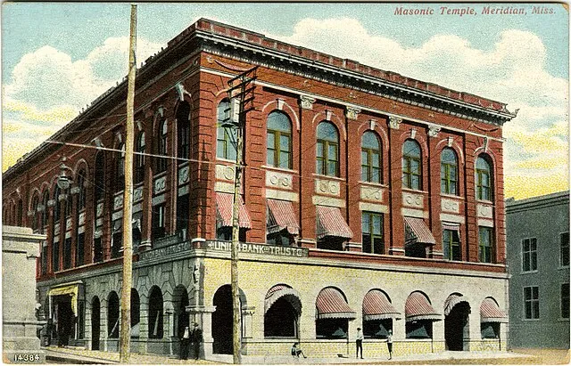 Masonic Temple used largely by African Americans in the early 20th Century in Meridian, Mississippi