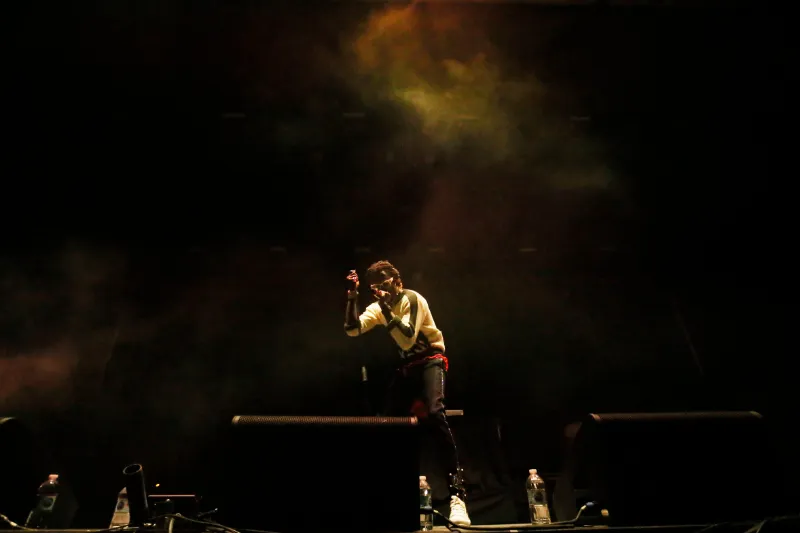 Young Thug performs at Neon Desert Music Festival.