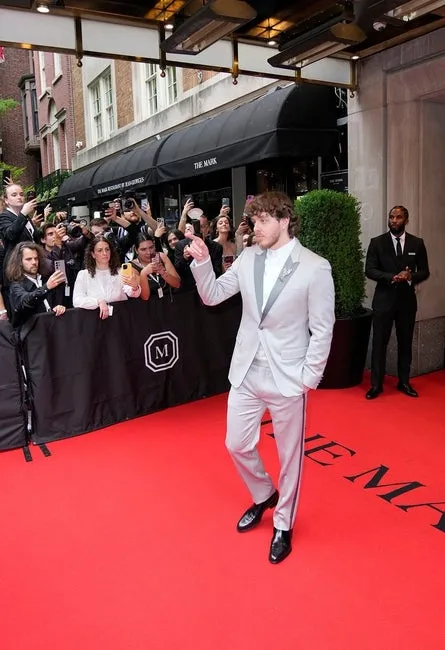 May 6, 2024; New York, NY, USA; Jack Harlow leaves The Mark Hotel for the Met Gala, the annual fundraising gala held for the benefit of the Metropolitan Museum of Art in New York. This year's theme for the gala was 'The Garden of Time.'. © Jasper Colt-USA TODAY