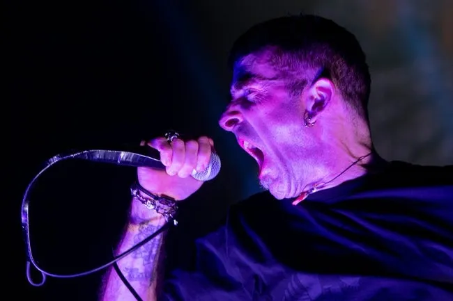 Randy Blythe performs with Lamb of God at FedExForum in Memphis, Tenn., on Saturday, February 10, 2024.