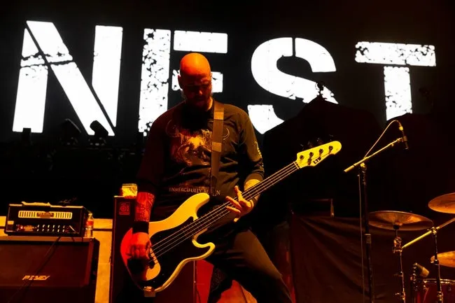 Nest performs as the opening act for Lamb of God and Pantera at FedExForum in Memphis, Tenn., on Saturday, February 10, 2024.