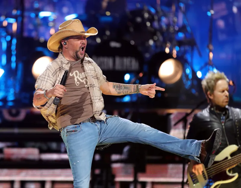 Jason Aldean perfoms at Blossom Music Center on Friday, May 23, 2025, in Cuyahoga Falls, Ohio.