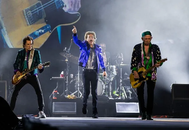 The Rolling Stones perform at Thunder Ridge Nature Arena in Ridgedale, Mo. during their last stop on the Hackney Diamonds Tour on Sunday, July 21, 2024.